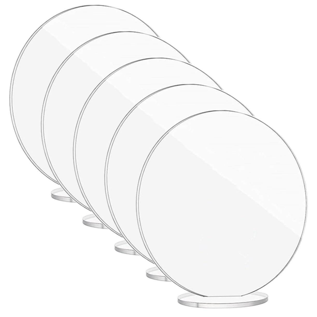GLEAVI 3 Sätze Runde Transparent Tischkarten Hochzeitsplatzkarten Mit Basis Für Veranstaltungen Für Hochzeiten Partys Und Besondere Anlässe 5 Stück * 3