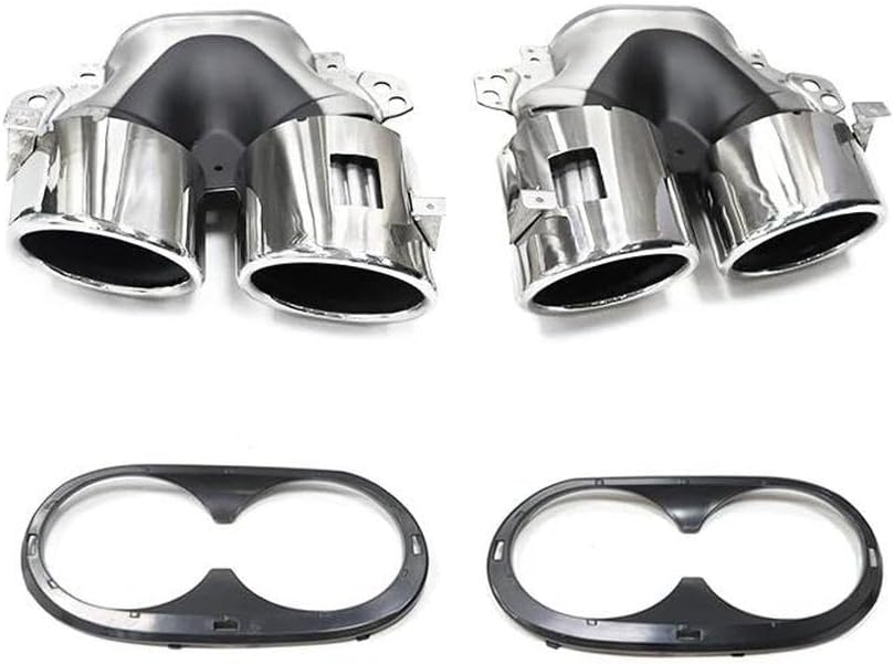 Exhaust Tip For Benz W177 A35 C118 CLA35 X247 GLB35 A45S Refitting 2020+ Muffler Exhaust Tips Pipe Nozzle Rear End Components(Silver)