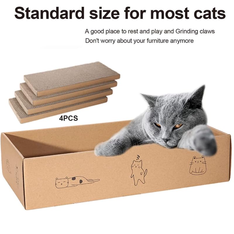 Image of Dog Trust Extra Large Cat Scratcher Cardboard, Scratch Pad with Cat Scratcher Box, Reversible Cardboard Refill Pad