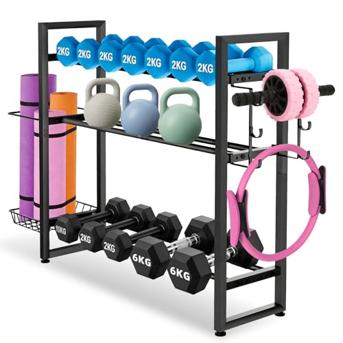 Support d'haltères réglable à 3 niveaux noir pour stockage fitness à domicile 390 lbs