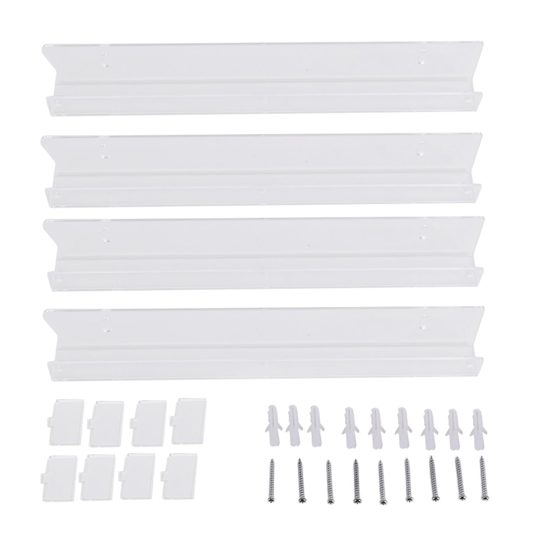 qimoi Acrylic Clear Floating Bookshelf, Wall Mounted Bookshelf,Modern Picture Display Toy Organizer Record Rack