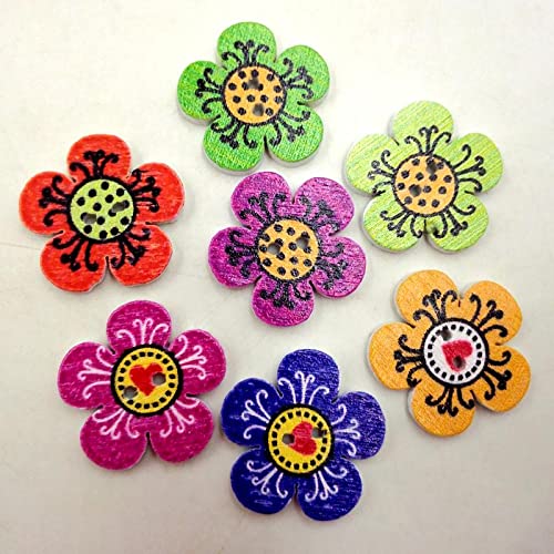 Amazon | 【ノーブランド品】100pcs 縫製 手芸 20mm 詰め合わせ 2穴 花