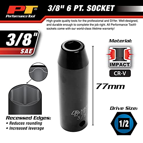 Image of Performance Tool M839 1 /2 Drive Impact Socket, 3 /8