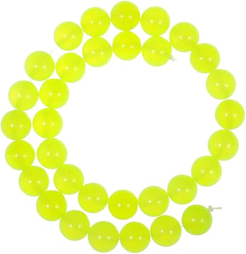 Vista 21 de Cuentas redondas sueltas de calcedonia de color amarillo claro natural de 0.394 pulgadas (0.394 in), pulsera de piedra de cristal, accesorios