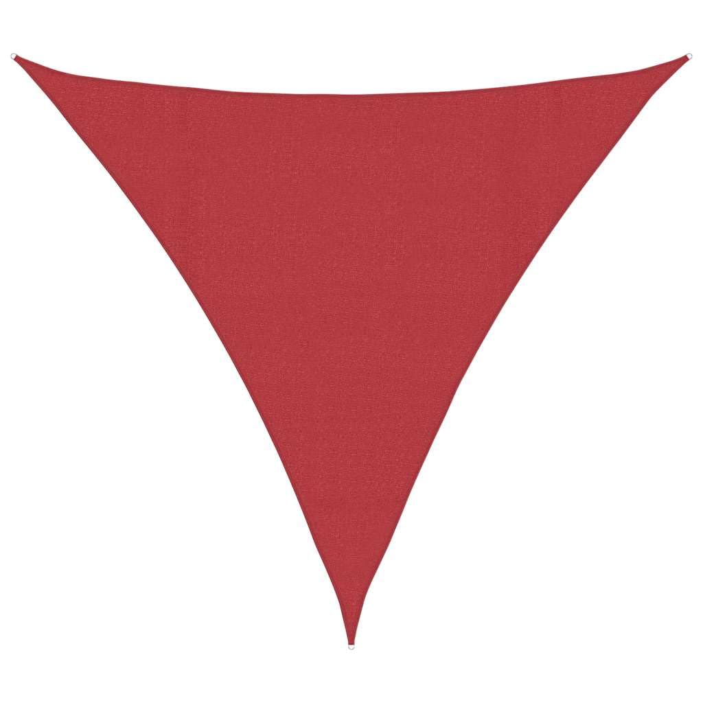 Tenda parasole triangolare, 5 x 5 x 5 m, in polietilene ad alta | Tenda parasole traspirante in HDPE per terrazza, giardino e balcone. Con robusti occhielli in acciaio inox e 3 corde di