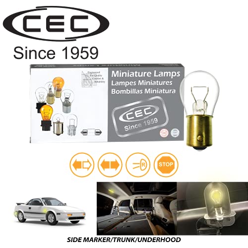 Cec Industries 93 Bulb, Used For Interior Lighting, Warm White Light, 12.8V, 13.3W, S8 Shape (10-Pack) #TOP3
