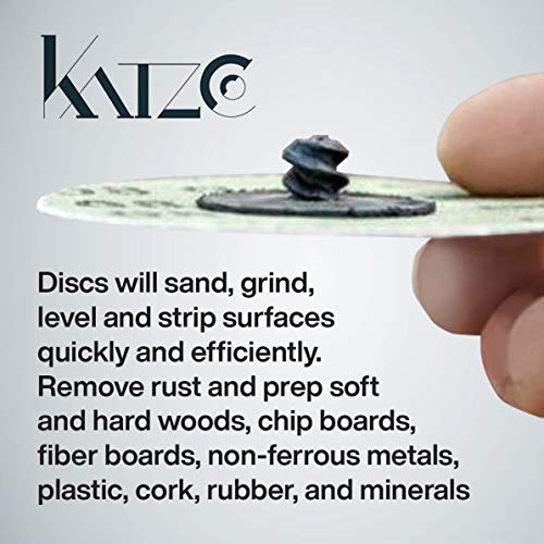 Katzco 25 Pieces - 3 Inch 80 Grit Roll Lock Sanding and Grinding Discs - for Rotary Tools, Die Grinder, Drill, Carpenters, Woodworking