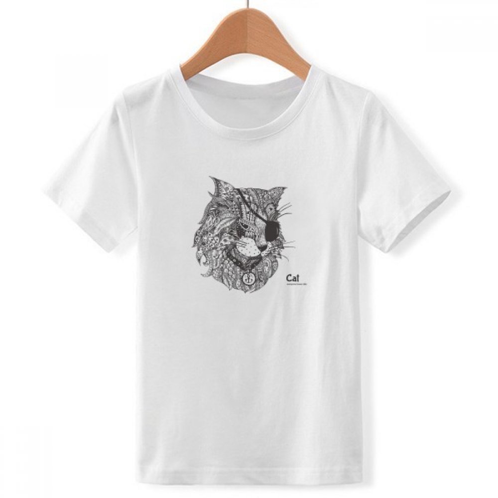 T-shirt chat eye multicolore col blanc garçon DIYthinker