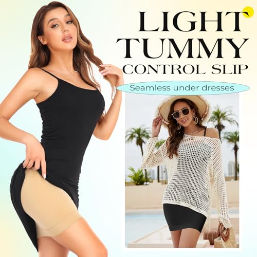 Image of Strapless Shapewear Slips for Tummy Control Women's Full Slip Under Dresses Body Shaper Seamless