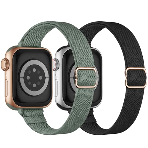 Stretchy Solo Loop Compatible with Apple Watch Bands Women Men