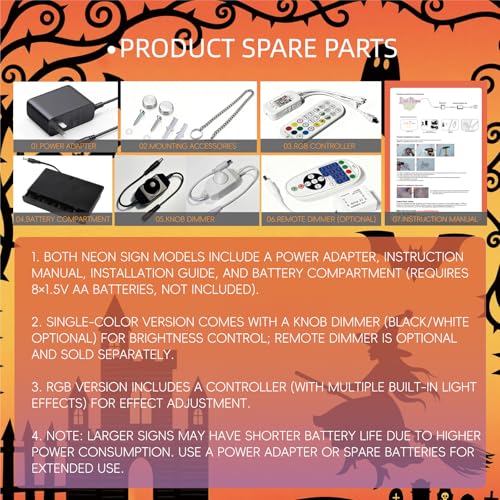 Image of Custom Halloween Neon Sign Pumpkin Led Sign for Wall Decor Witch Hat Light Up Sign Halloween Decorations for Halloween Party Window Porch