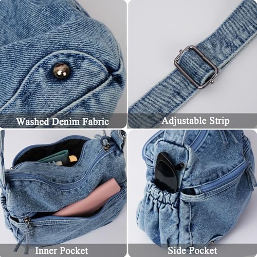 Bolso crossbody denim vintage para mujer y hombre miniatura 4