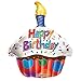 Produktbild Kaleidoskop Cupcake-Folie Happy Birthday Mylar Ballon, 45,7 cm 5 Stück