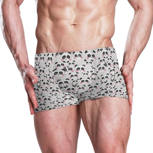 Cute Panda Mens Swim Trunk Swimwear Bathing Suit Swim Brief Square Leg Board Short S B04041702
