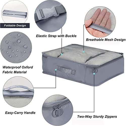 PETRICE Travel Organizer, Packing Cubes for Travel, Travel Essentials, Toiletry Bag, Packing Bags for Clothes, Travel Organizer for Women, Travel Pouch, Packing Cubes Travel Organizer (Grey) (Image - 3)