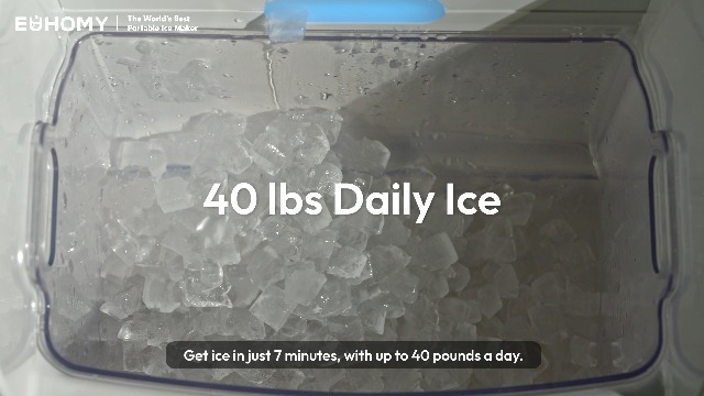 Image of EUHOMY Smart Nugget Ice Maker Countertop, Pebble Ice Maker Machine with APP /Alexa Control, 40lbs /24H, Ready in 7 Mins, Self-Cleaning, Portable Sonic Ice Makers with Hanging Ice Scoop for Home /Office
