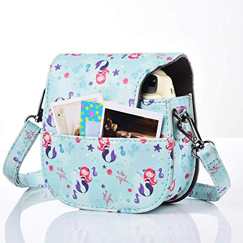 Protective & Portable Case Compatible with Fujifilm Instax Mini 9 8 8+ Instant Film Camera with Accessory Pocket and Adjustable Strap - Mermaid by SAIKA - Thumbnail 6