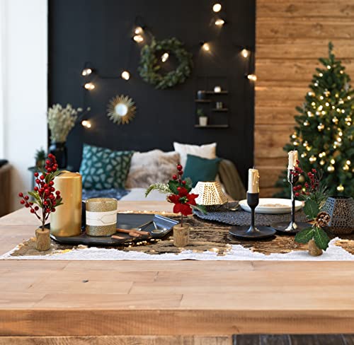 Mini Christmas Tree Table Decorations Set Of 3 Trees Tabletop Centerpiece Pine Berries Branches For Office Desk Shelf Mantle Kitchen Counter Home Holiday Winter Party Decor #TOP6