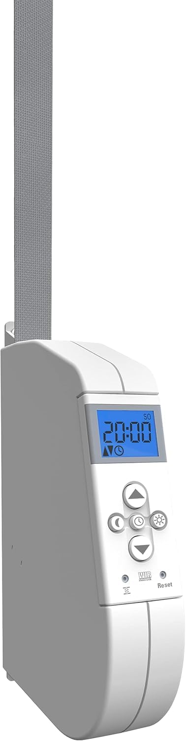 WIR elektronik, eWickler Comfort, eW920-m, elektrischer Gurtwickler, Display, für 15mm Gurtband + Schellenberg 46003 Rollladengurt 14 mm/6.0 m, weiß