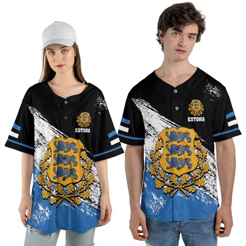 Personalized Estonia Baseball Jersey, Estonian Soccer Baseball Estonian Pride Flag Eesti Jersey Men Women Shirt miniatura 2