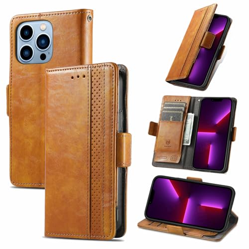 Étui portefeuille iPhone 17 Pro Max marron clair pour voyager léger