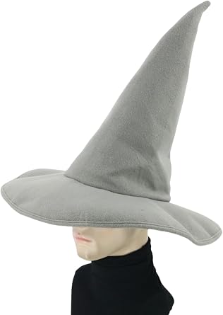 Topcosplay Grey Wizard Witch Hat Halloween Costume Accessories Outfit Adjustable Size