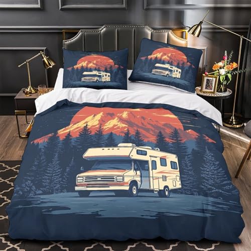 Housse de couette camping-car en microfibre premium impression 3D - 2