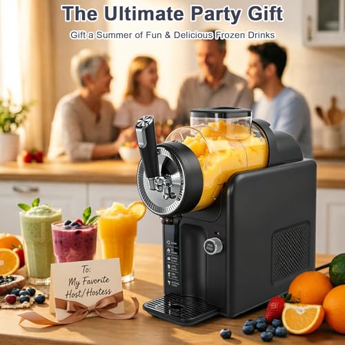 Image of Slushie Machine for Home, No Ice Needed Slushy Machine & Frozen Drink Machine, 6 Presets, Real-Time Temp Display, Auto-Clean Slushy Maker Machine for Margaritas, Frappes, Milkshakes, Party Size（Black）