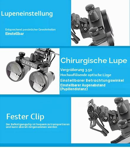 Orila Lupe zum Anklippen mit Metallclip für Brillen (3,5-fach)