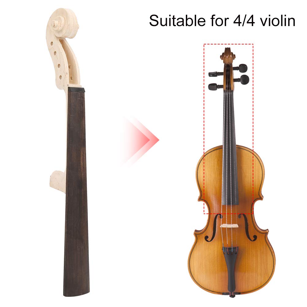 RiToEasysports Manico per Violino, Tastiera in Acero e Ebano Accessori per Liuteria per Violino per 4/4 (Manico di Violino