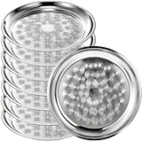 Acellegic 8 Pack Stainless Steel Round Serving Tray with Swirl Pattern Bulk Large Round Tray Silver Metal Display Serving Platter for Coffee Party Club Home (12 Inch)