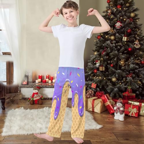 Boys' Pants Medium Orchid Ice Cream Joggers Long Bottoms Trousers Sweatpants with Pockets Size 6-142