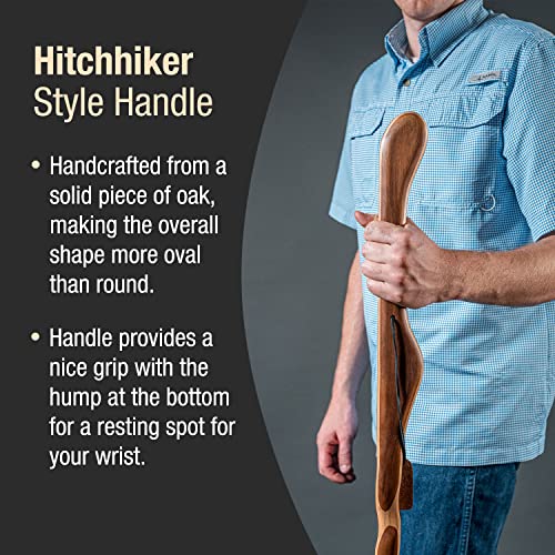 image for Brazos Handcrafted Wood Walking Stick, Twisted Oak, Hitchhiker Style H