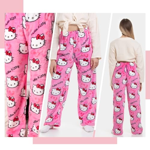 Pyjama, Hose Schlafanzughosen FüR Damen, Lang Flanell Pyjama Hose Cartoon Anime Pyjama Schlafhose Kawaii Pyjamas Schlafanzughose Winter Schlafanzughose (XL-Code, Geeignet für 161–164 cm)