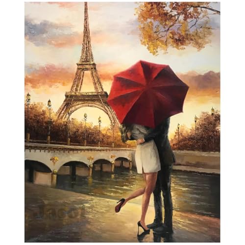 Image of Jasol Diamond Painting Kit, 40x30 Cms, Full Drill, 5D Crystals, Home Wall Decor Gift Set (Paries Love M45405)