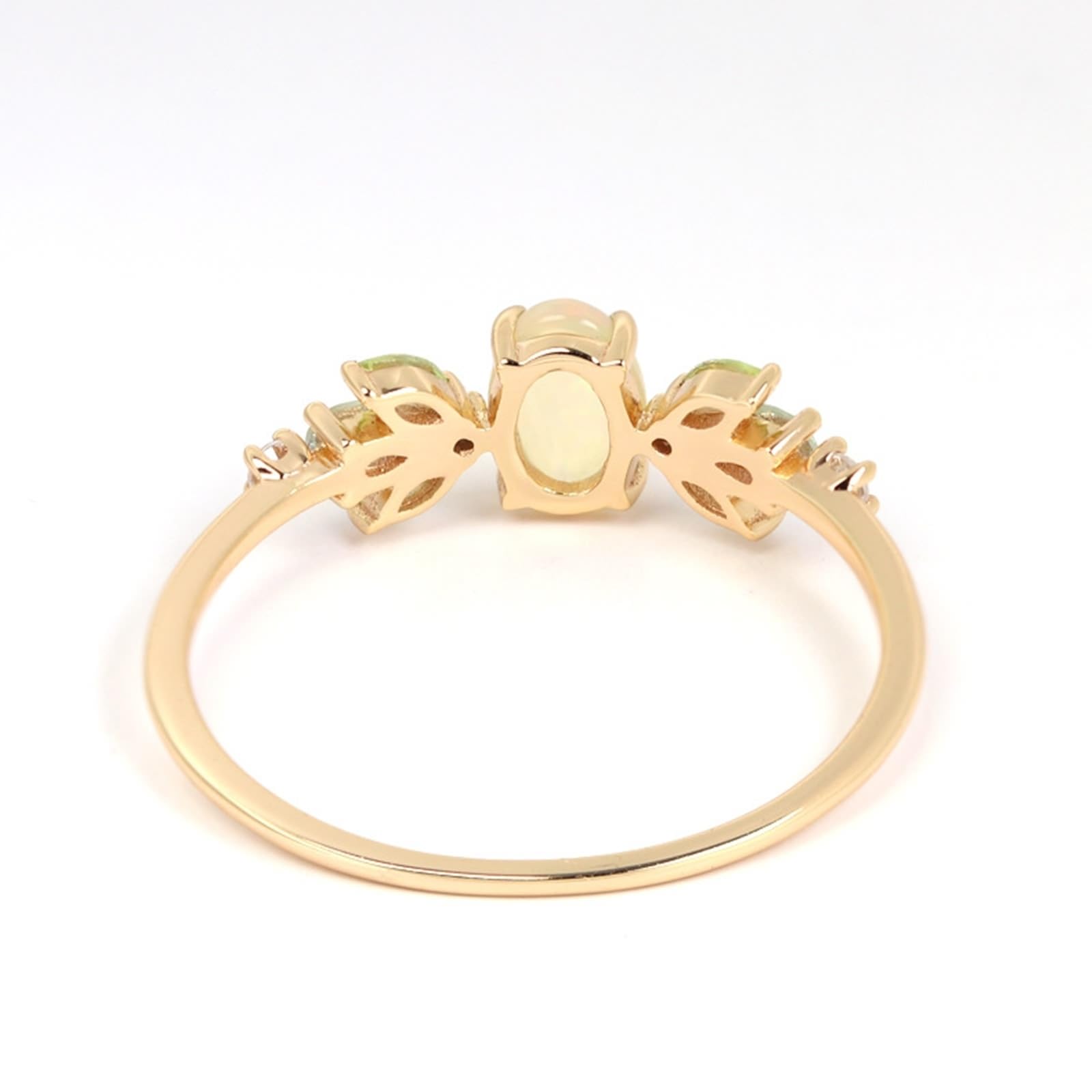 Alianzas Au 375/585/750 oro con ópalo ovalado, banda clásica de boda