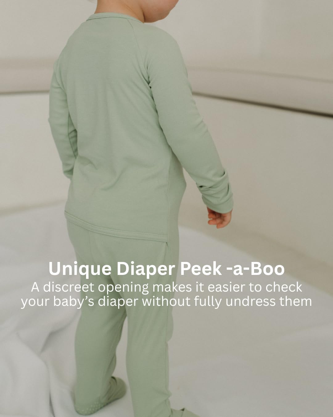 Baby Pajamas with Diaper Check Peek-a-Boo, Boys & Girls, Newborn Infant & Toddler, Soft Viscose Blend