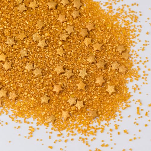 Image of Sweets Indeed Sprinkles, Edible Sprinkle Sugar Mix, Perfect for Cake Decorations, Baking, Ice Cream, Cookies, Cupcake Topper, 5 ounces (Golden Galaxy)