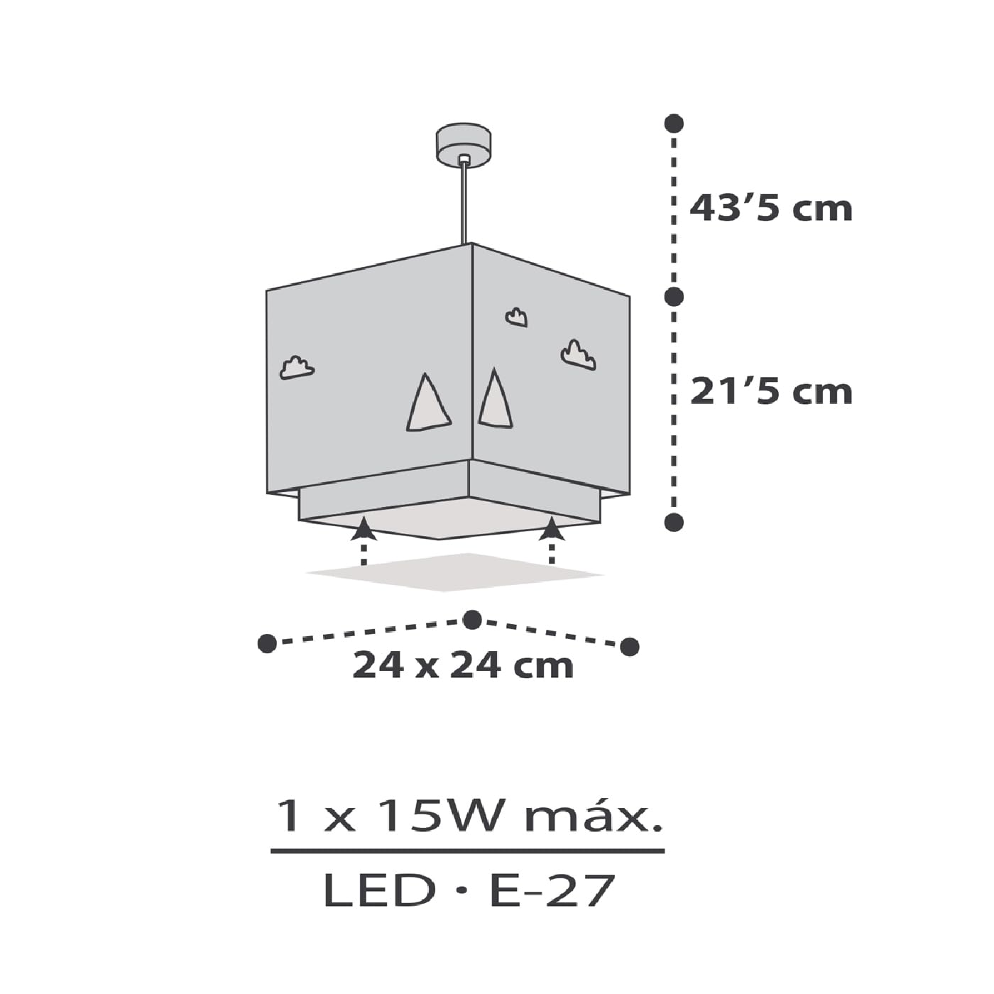 Lampada a sospensione per bambini Dalber Hello Little, con animali del bosco, multicolore, modello 73242M, attacco E27, ideale per la cameretta dei bambini.