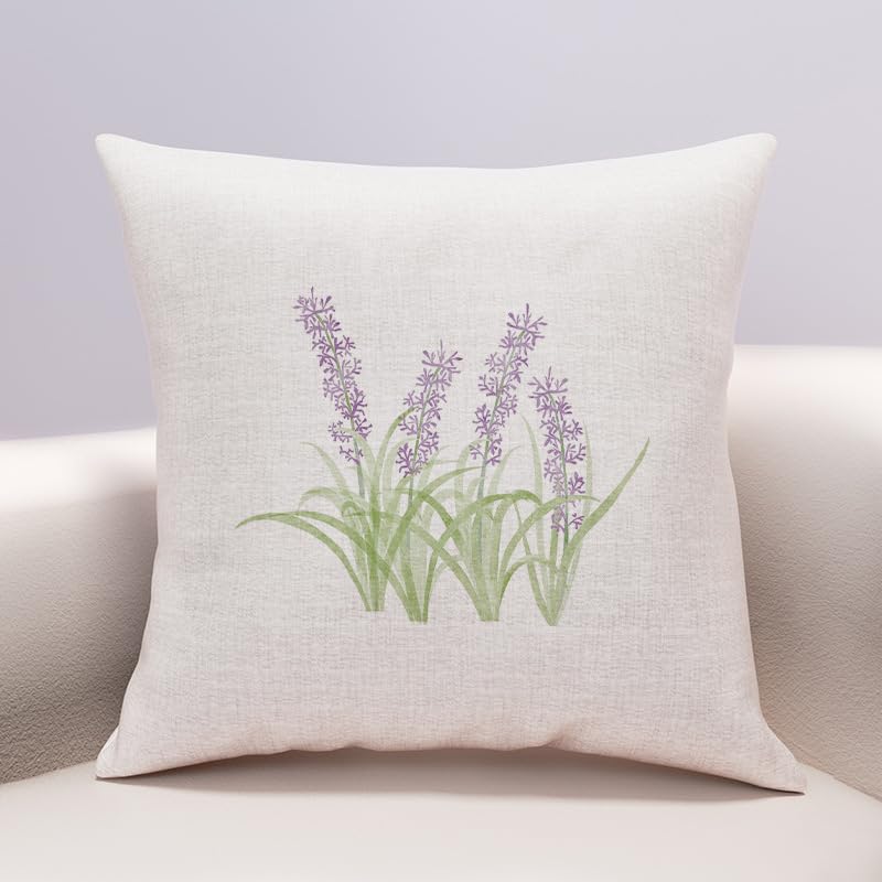 Funda Cojin 50x50 Lavanda Verde Fundas Cojines 50x50 Algodón y Lino Funda Cojines Transpirabilidad Cojin 50x50 con Cremallera Oculta Fundas de Cojines 50x50 Fundas Cojines Sofa 1 Pcs