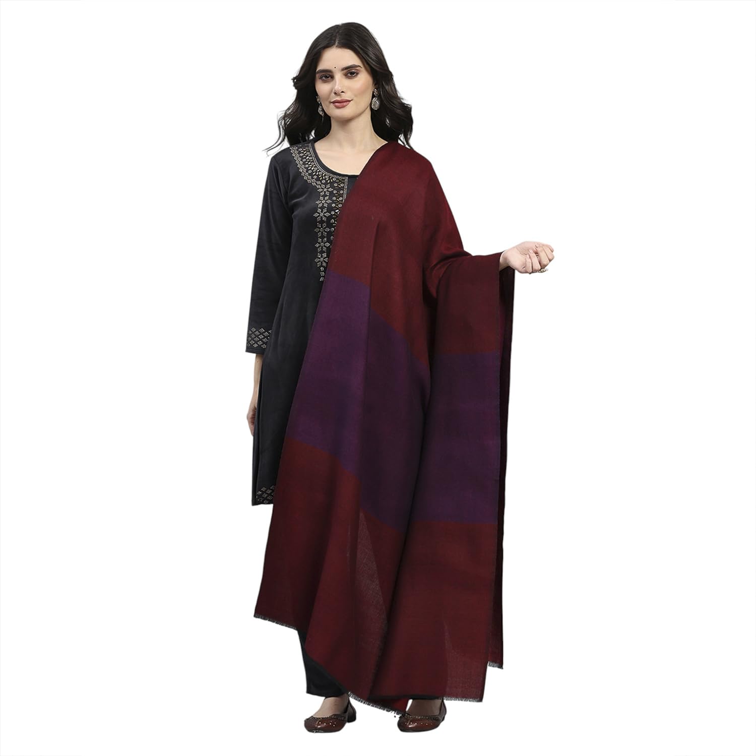 monte carlo Women’s Winter Shawl | Self Design Pattern | Cozy Warm | Stylish Fashionable Winter Accessory | Elegant Wrap For Women | Warm Stole for Ladies (Pack Of 1)-picture-34
