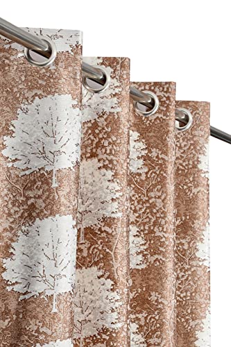 Image of Polyester Curtains 9 Feet Long Set of 2 for Long Door (Coffee 4 ft x 9 ft)