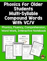 Phonics Workbook for Older Students Multi-Syllable Word Unit VC/V: Phonics, Fluency, Comprehension, Word Work, Interactive Notebook for Older ... Phonics (Phonics Practice for Older Students) B0BQXT699Q Book Cover