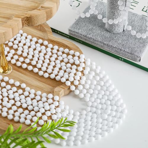 Image of EOBOH 72PCS Bead Necklace, White Beaded Necklace Party Favors Bulk, 33 inch Mardi Gras Beads Necklaces, Festival Parade Throw Accessories for Baby Shower Wedding Birthday Celebrations Decorations
