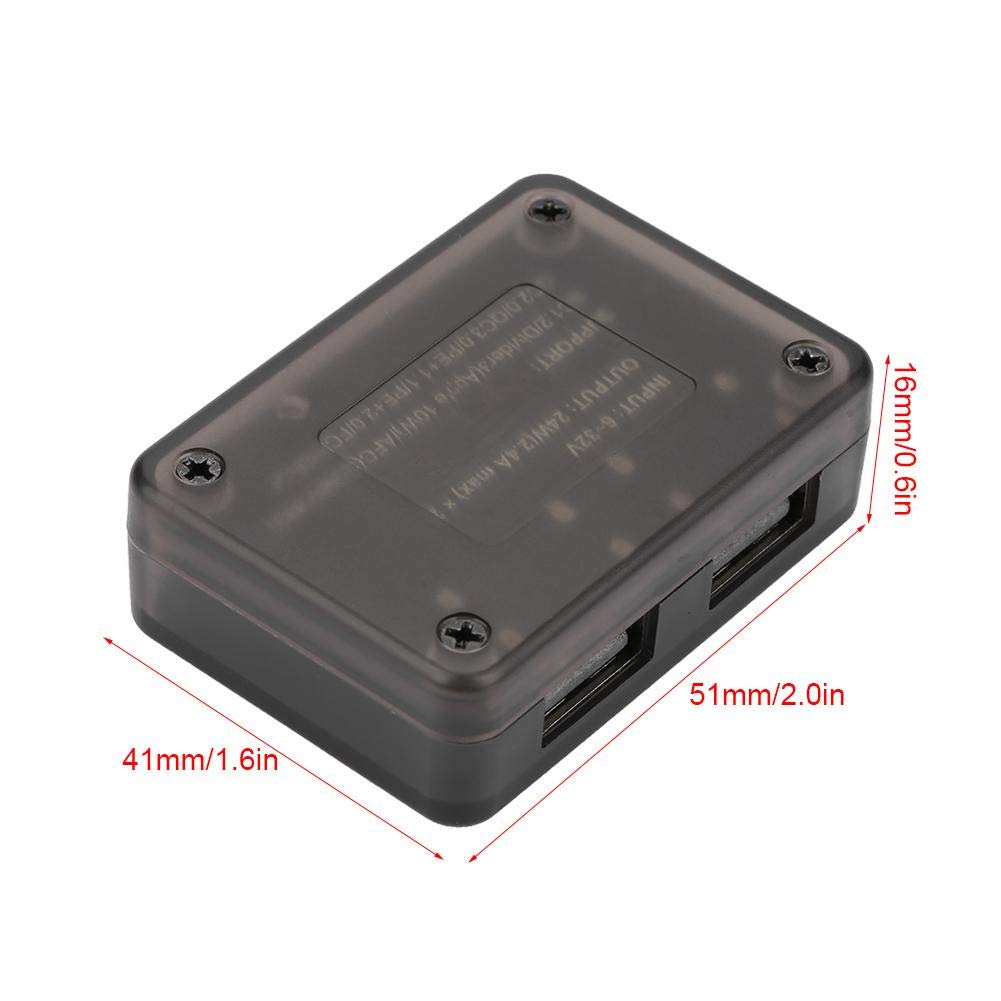 12V 24V zu QC3.0 USB 5V Schnelllademodul, Netzteil-Konverter DC-DC Step Down USB-Lademodul 24W