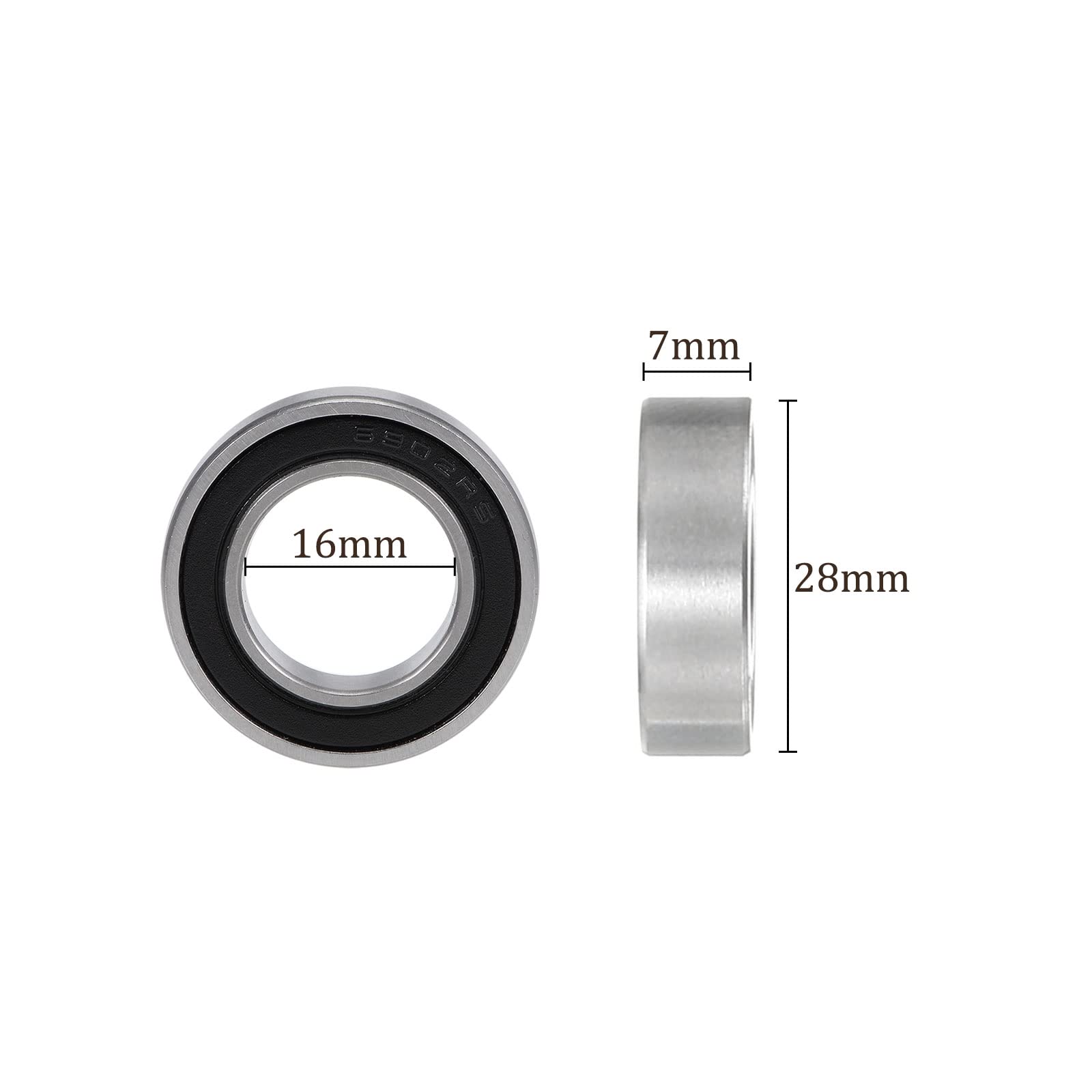 Cuscinetti A Sfera 6902-2RS Z2 - 16x28x7mm, Acciaio Cromo, Per Trasmissione - Foto 5