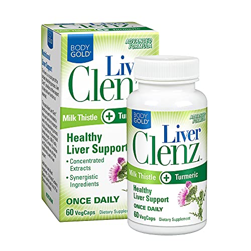 Body Gold Liver Clenz - Healthy Liver Support with Milk Thistle & Turmeric (60 Vegetarian Capsules)