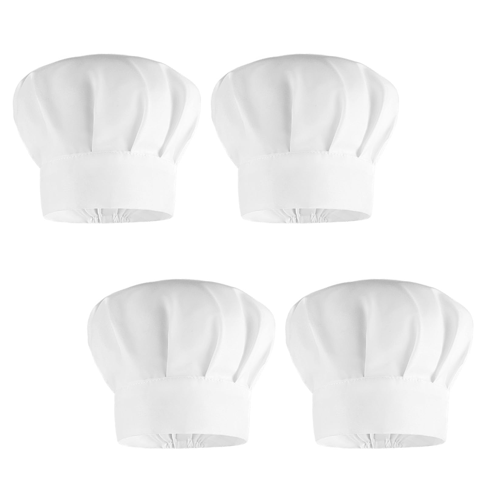 Dplolng 4 Pcs Kids Chef Hat,Toddler Chefs Hat Adjustable Chef Hats for Kids Baker Hats for Party,Pizza,DIY,Cooking,Bakery,White