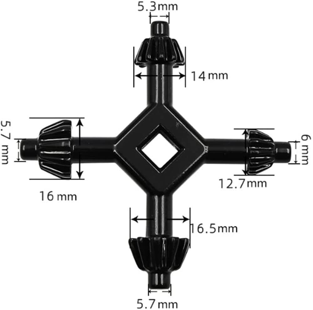 2 Stück 4-in-1 Bohrfutterschlüssel – Für 3/8, 1/2, 3/4, 1 Zoll Futtern, Aus Zinklegierung