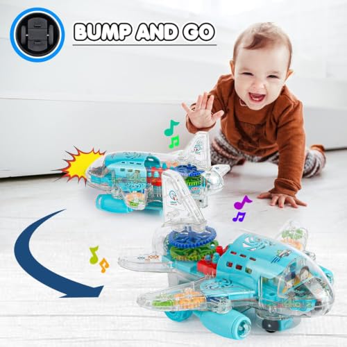 Image of Zest 4 Toyz Musical Aeroplane Toy for Kids with Lights & Sound Toy Bump & Go Action Gear Plane Toy Musical Toy for Kids Toys for Boys & Girls (Pack of 1) Battery Included